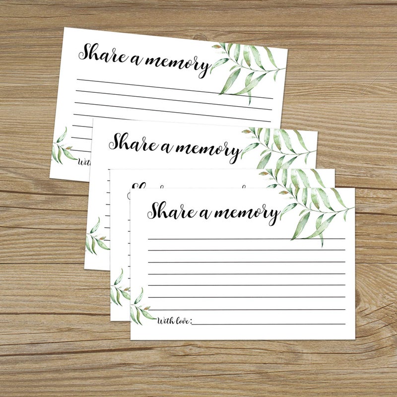 Giftideaworkshop 50 Greenery Share A Memory Cards for Celebration of Life Birthday Anniversary Memorial Funeral Graduation Bridal Shower Game, Guest Book Ideas, and Alternatives.4x6 Inches. - Image 5